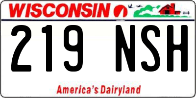 WI license plate 219NSH