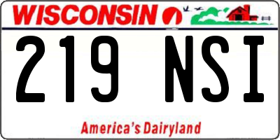 WI license plate 219NSI