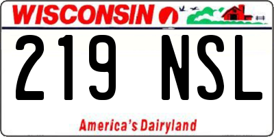 WI license plate 219NSL