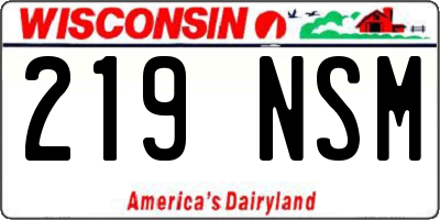 WI license plate 219NSM