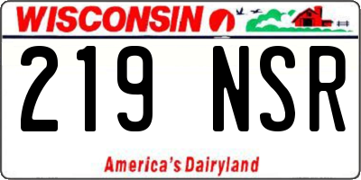 WI license plate 219NSR