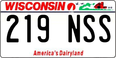 WI license plate 219NSS