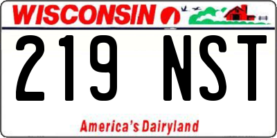 WI license plate 219NST