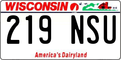 WI license plate 219NSU