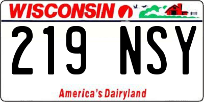 WI license plate 219NSY