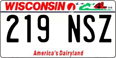 WI license plate 219NSZ