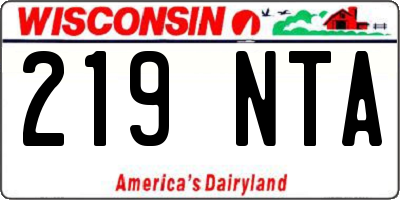 WI license plate 219NTA