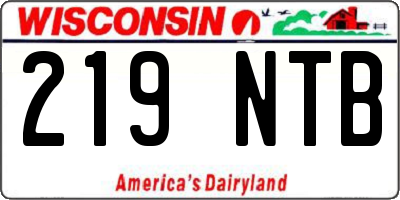 WI license plate 219NTB