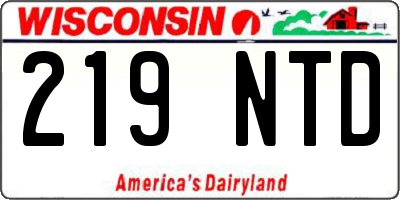 WI license plate 219NTD