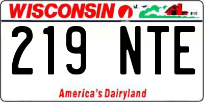 WI license plate 219NTE