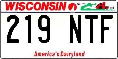 WI license plate 219NTF