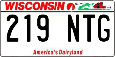 WI license plate 219NTG