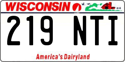 WI license plate 219NTI