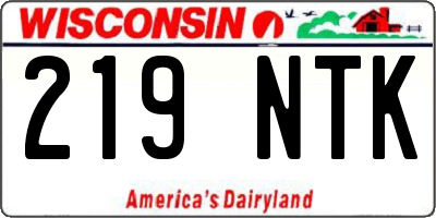 WI license plate 219NTK