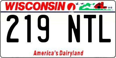 WI license plate 219NTL