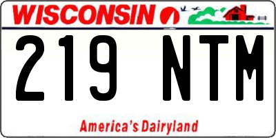 WI license plate 219NTM