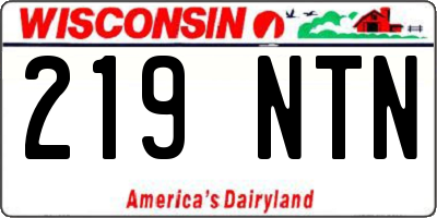 WI license plate 219NTN