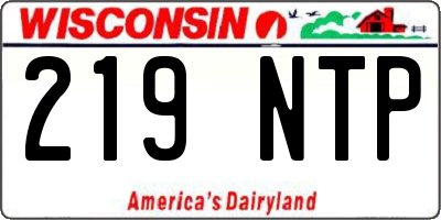 WI license plate 219NTP