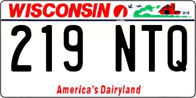 WI license plate 219NTQ
