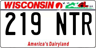 WI license plate 219NTR