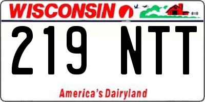 WI license plate 219NTT