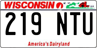 WI license plate 219NTU
