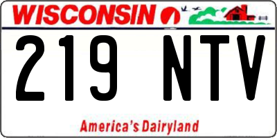 WI license plate 219NTV