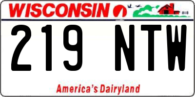 WI license plate 219NTW