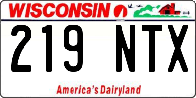 WI license plate 219NTX