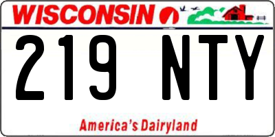 WI license plate 219NTY