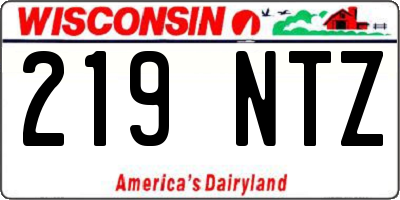 WI license plate 219NTZ