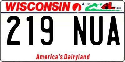 WI license plate 219NUA