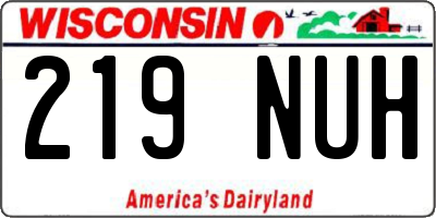 WI license plate 219NUH