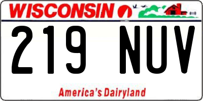 WI license plate 219NUV