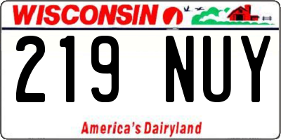 WI license plate 219NUY