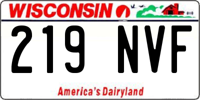 WI license plate 219NVF