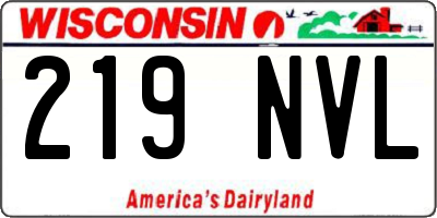 WI license plate 219NVL