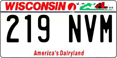 WI license plate 219NVM