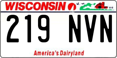 WI license plate 219NVN