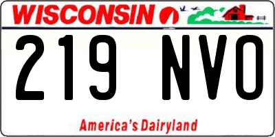 WI license plate 219NVO