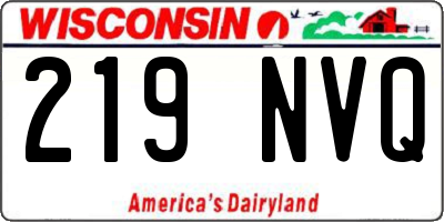 WI license plate 219NVQ