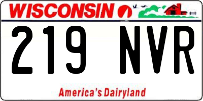 WI license plate 219NVR