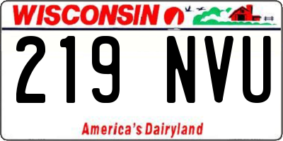 WI license plate 219NVU