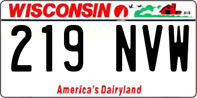 WI license plate 219NVW