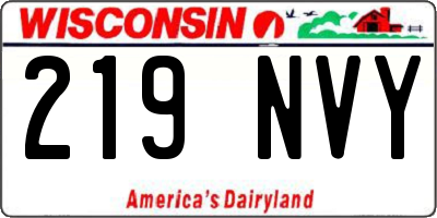 WI license plate 219NVY