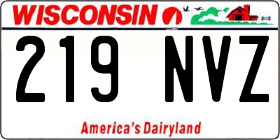 WI license plate 219NVZ