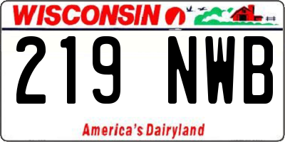 WI license plate 219NWB