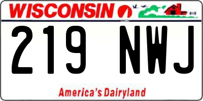 WI license plate 219NWJ