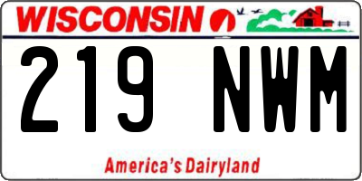 WI license plate 219NWM