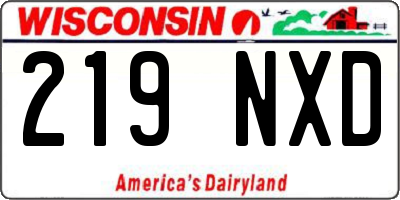 WI license plate 219NXD